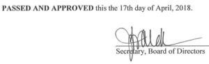 March 20, 2018 Minutes Signature